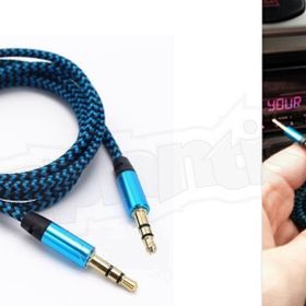 Diwu Aux Stereo 3.5 mm Pembe Data Ses Örgü Kablo