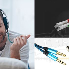 Diwu Aux Stereo 3.5 mm Pembe Data Ses Örgü Kablo