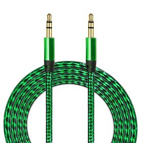 Diwu Aux Stereo 3.5 mm Yeşil Data Ses Örgü Kablo