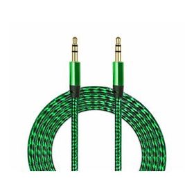Diwu Aux Stereo 3.5 mm Yeşil Data Ses Örgü Kablo
