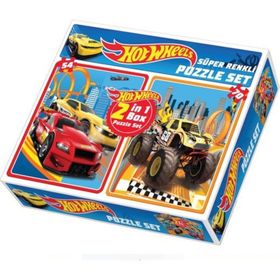 Dıy Toy 1535 Hot Wheels 2 in 1 Puzzle Seti