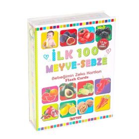 Dıy Toy 1765 Flash Card İlk 100 Meyveler Eğitici Kartlar