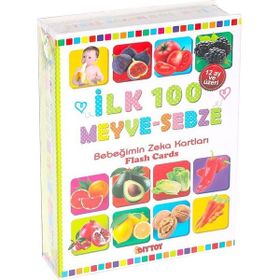 Dıy Toy 1765 Flash Card İlk 100 Meyveler Eğitici Kartlar