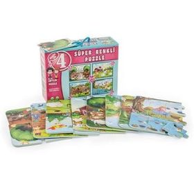 Dıy Toy 3222 4'lü Çiftlik Süper Renkli Puzzle
