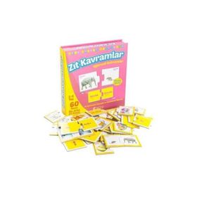 Dıy Toy Eğlenceli Zıt Kavramlar 60 Parça Çift Taraflı Puzzle