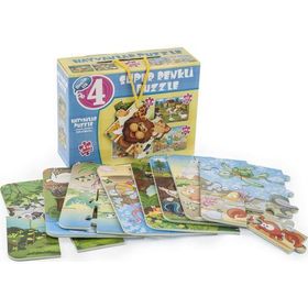 Dıy Toy Hayvanlar 4 ü Bir Kutuda Süper Renkli Puzzle