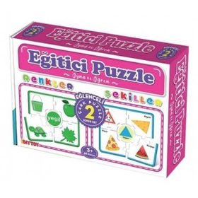 Dıy Toy Renkler Şekiller Çark Puzzle