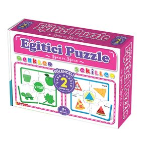 Dıy Toy Renkler Şekiller Çark Puzzle