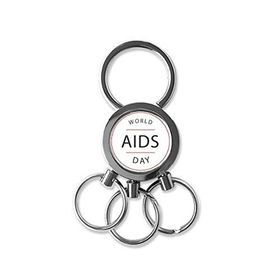 Dıythinker 1 Aralık Dünya Aids Day Hiv Farkındalık Dayanaklık Sembolü Metal Anahtarlı