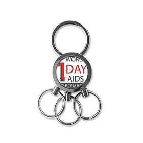 Dıythinker 1 Aralık Dünya Yardım Günü Dayanışma Hiv Farkındalık Sembolü Metal Anahtarlık