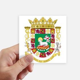 Dıythinker 10 cm 8 Adet Kare Porto Rico Ulusal Amblem Çıkartması