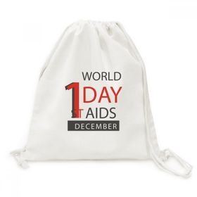 Dıythinker 1/12 Dünya Yardım Günü Hiv Sembolü Kanvas İpli Sırt Çantası
