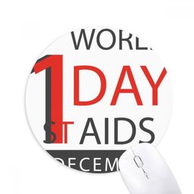 Dıythinker 1/12 World AIDS Day HIV Sembolü Baskılı Yuvarlak Kaymaz Kauçuk Mouse Pad