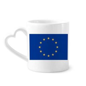 Dıythinker 12 oz Ab Ulusal Bayrağı Avrupa Ülke Çömlekçilik Seramik Kalp Saplı Kupa
