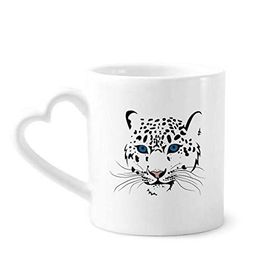 Dıythinker 12 oz Beyaz Kaplan Kafası Hayvan Çömlekçilik Seramik Kalp Saplı Kupa