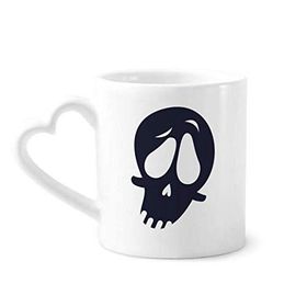 Dıythinker 12 oz Cadılar Bayramı Bükümlü Kafatası Çömlekçilik Seramik Kalp Saplı Kupa