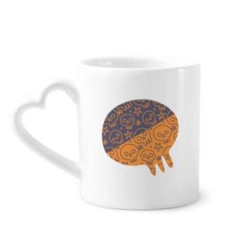 Dıythinker 12 oz Cadılar Bayramı Kafatası Çizgi Film Güverte Çömlekçilik Seramik Kalp Saplı Kupa