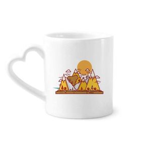 Dıythinker 12 oz Çizgi Film Ayı Dağ Hayvan Çömlekçilik Seramik Kalp Saplı Kupa