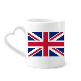 Dıythinker 12 oz İngiltere Ulusal Bayrağı Avrupa Ülke Çömlekçilik Seramik Kalp Saplı Kupa