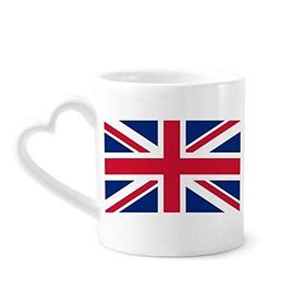 Dıythinker 12 oz İngiltere Ulusal Bayrağı Avrupa Ülke Çömlekçilik Seramik Kalp Saplı Kupa