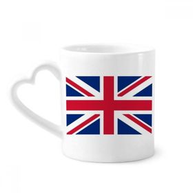 Dıythinker 12 oz İngiltere Ulusal Bayrağı Avrupa Ülke Çömlekçilik Seramik Kalp Saplı Kupa