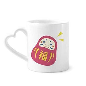Dıythinker 12 oz Japon Seyahat Şanslı Oyuncak Çömlekçilik Seramik Kalp Saplı Kupa