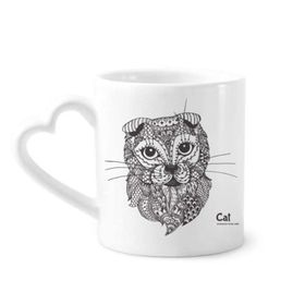 Dıythinker 12 oz Kedi İnsan Boyası Bebek Çömlekçilik Seramik Kalp Saplı Kupa