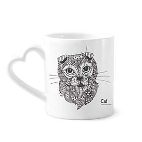 Dıythinker 12 oz Kedi İnsan Boyası Bebek Çömlekçilik Seramik Kalp Saplı Kupa