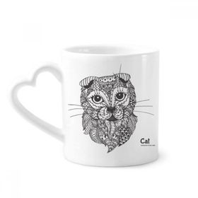 Dıythinker 12 oz Kedi İnsan Boyası Bebek Çömlekçilik Seramik Kalp Saplı Kupa