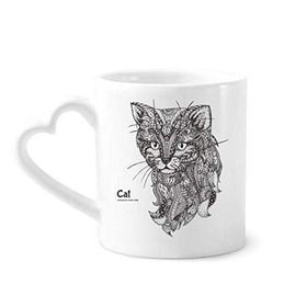 Dıythinker 12 oz Kedi İnsan Boyası Sessiz Bebek Çömlekçilik Seramik Kalp Saplı Kupa