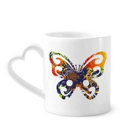 Dıythinker 12 oz Kelebek Seramik Kalp Saplı Seramik Kupa