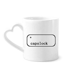 Dıythinker 12 oz Keyboard Capslock Seramik Kalp Saplı Seramik Kupa