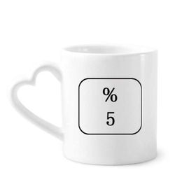 Dıythinker 12 oz Klavye Sembolü 5 Seramik Kalp Saplı Seramik Kupa