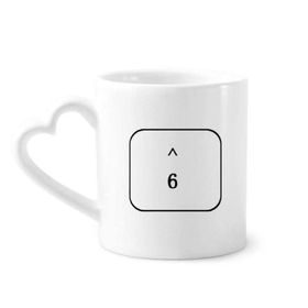 Dıythinker 12 oz Klavye Sembolü 6 Seramik Kalp Saplı Seramik Kupa
