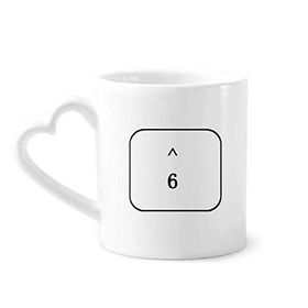 Dıythinker 12 oz Klavye Sembolü 6 Seramik Kalp Saplı Seramik Kupa