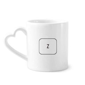 Dıythinker 12 oz Klavye Sembolü Z Çömlekçilik Seramik Kalp Saplı Kupa