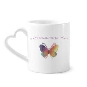 Dıythinker 12 oz Mor Kelebek Koleksiyonu Çömlekçilik Seramik Kalp Saplı Kupa