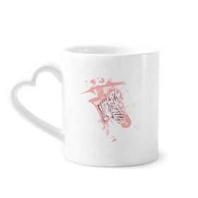 Dıythinker 12 oz Mor Zebra Boyalı Hayvan Çömlekçilik Seramik Kalp Saplı Kupa