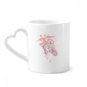 Dıythinker 12 oz Mor Zebra Boyalı Hayvan Çömlekçilik Seramik Kalp Saplı Kupa