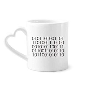 Dıythinker 12 oz Programcı İkili Sistem Dünya Seramik Kalp Saplı Seramik Kupa