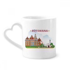 Dıythinker 12 oz Şehir Binası Botsvana Çömlekçilik Seramik Kalp Saplı Kupa