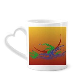 Dıythinker 12 oz Tablo Japon Kültürü Çiçek Altın Çömlekçilik Seramik Kalp Saplı Kupa