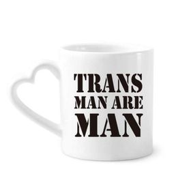Dıythinker 12 oz Trans Man Support Lgbt Transgender Çömlekçilik Seramik Kalp Saplı Kupa