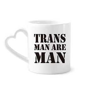 Dıythinker 12 oz Trans Man Support Lgbt Transgender Çömlekçilik Seramik Kalp Saplı Kupa