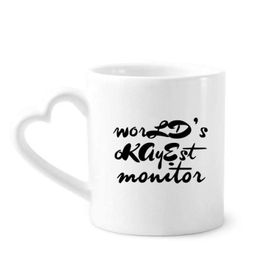 Dıythinker 12 oz World's Okayest Moniter Mezuniyet Sezonu Çömlekçilik Seramik Kalp Saplı Kupa