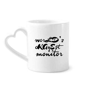 Dıythinker 12 oz World's Okayest Moniter Mezuniyet Sezonu Çömlekçilik Seramik Kalp Saplı Kupa