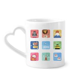 Dıythinker 12 oz Yerel Japon Seyahat Kültürü Seramik Kalp Saplı Seramik Kupa