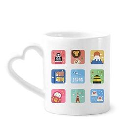 Dıythinker 12 oz Yerel Japon Seyahat Kültürü Seramik Kalp Saplı Seramik Kupa