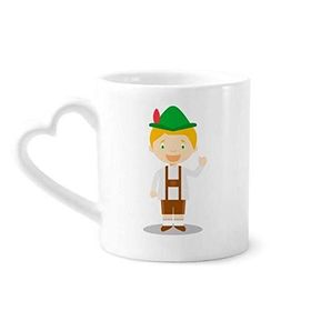 Dıythinker 12 oz Yeşilrengi Almanya Çizgi Film Çömlekçilik Seramik Kalp Saplı Kupa