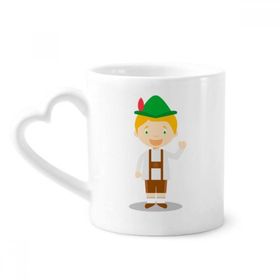 Dıythinker 12 oz Yeşilrengi Almanya Çizgi Film Çömlekçilik Seramik Kalp Saplı Kupa